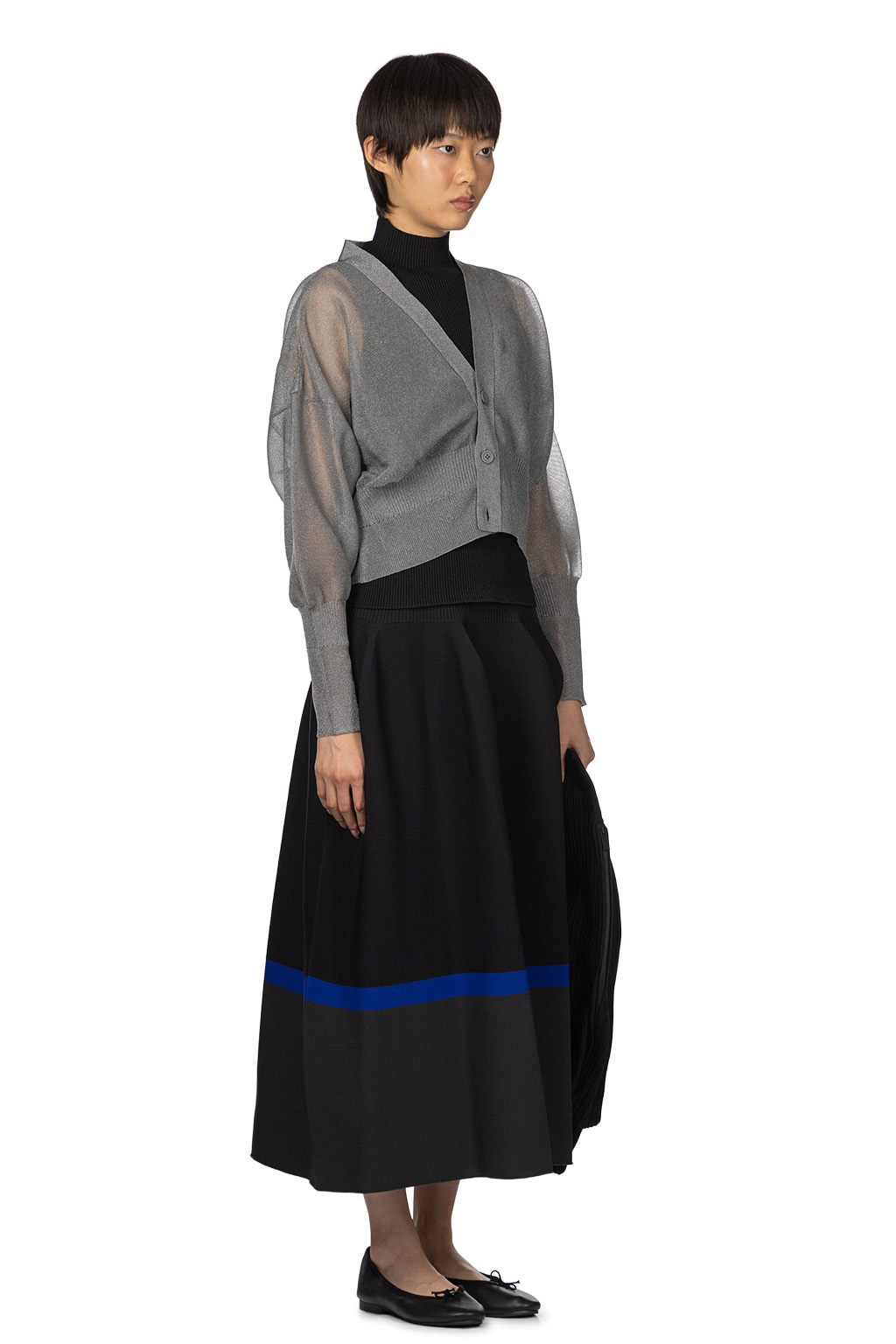 CFCL - Garter Lucent Cropped Cardigan - Steel Grey